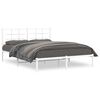 vidaXL S&auml;ngram med huvudgavel metall vit 150x200 cm