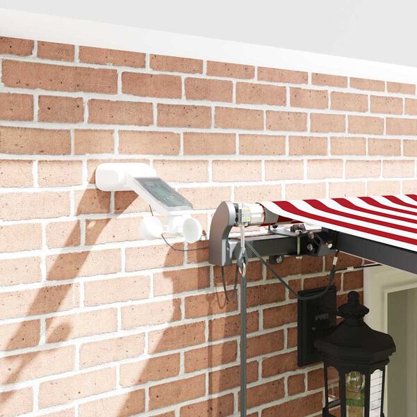 vidaXL Markis tyg med R&ouml;d och Vit 600 &times; 300 cm Polyester