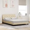 vidaXL Bed Frame without Mattress Cream 140x190 cm Fabric