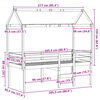vidaXL Hög säng med tak 90x200 cm massiv furu