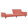 vidaXL B&auml;ddsoffa 2-sits med fotpall rosa sammet