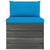 vidaXL Pallsoffa 4-sits med dynor massiv furu