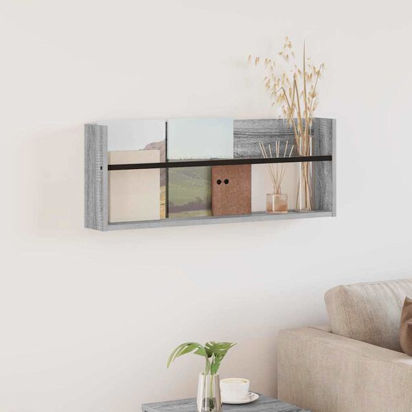 vidaXL Tidningshylla Gr&aring; Sonoma 80 x 12 x 30 cm Konstruerat tr&auml;