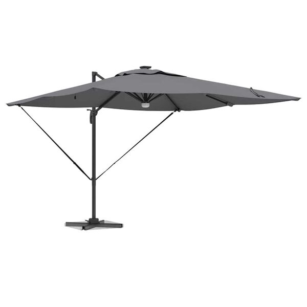 vidaXL Roma Parasol med LED -remsljus Antracit 286 x 285 x 270 cm