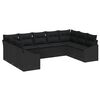 vidaXL Soffset med kudde 9 pcs Svart konstrotting