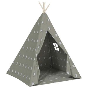 vidaXL Tipit&auml;lt f&ouml;r barn polyester med v&auml;ska gr&aring; 115x115x160 cm
