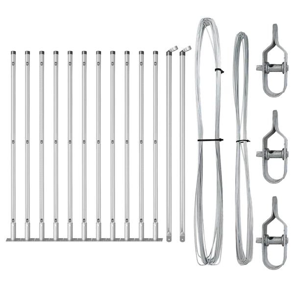 vidaXL St&auml;ngselstolpe 13 pcs Silver St&aring;l