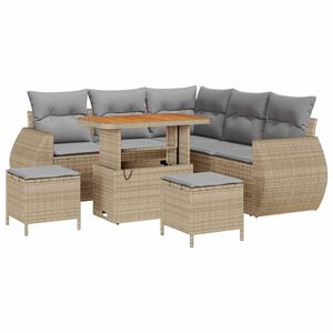 vidaXL Tr&auml;dg&aring;rdsoffset 8 pcs Beige konstrotting