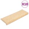 vidaXL Trappmattor 10 st 65x21x4 cm kr&auml;mf&auml;rgade rektangul&auml;ra kanter