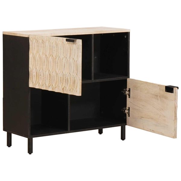vidaXL Sideboard Vit Tv&auml;tt Finish 80 x 33 x 75 cm Massivt mangotr&auml;