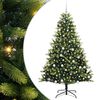 vidaXL Konstigt hinged julgran 300 LEDs Gr&ouml;n 180 cm PVC och PE
