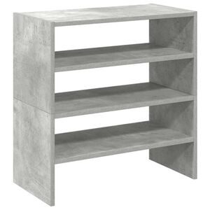 vidaXL Skohyllor 2 st stapelbara betonggr&aring; 60x30x30,5 cm