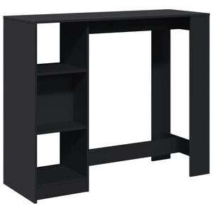 vidaXL Barbord med hylla svart 124x46x103,5 cm konstruerat tr&auml;