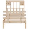 vidaXL Säng med bokhylla utan madrass 100x200cm massiv furu