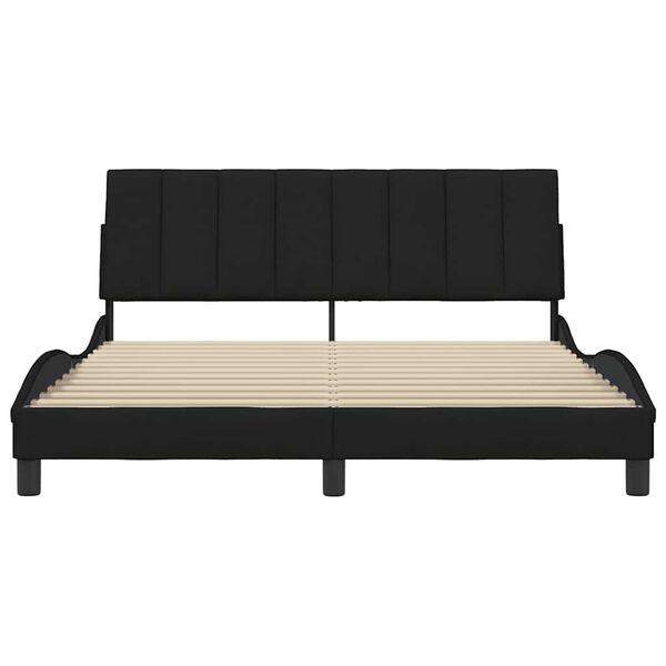 vidaXL Bed Frame without Mattress "Hanko" Black 160x200 cm Fabric