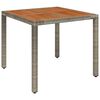 vidaXL Tr&auml;dg&aring;rdsbord med tr&auml;skiva gr&aring; 90x90x75 cm konstrotting