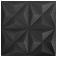 vidaXL 3D Väggpaneler 12 st 50x50 cm origami svart 3 m²