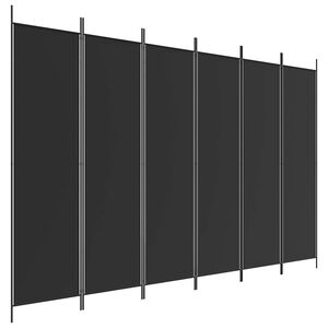 vidaXL Rumsavdelare 6 paneler svart 300x200 cm tyg