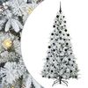 vidaXL Plast Hingad Julgran med 300 LED-lampor Vit 210 cm PE och PVC
