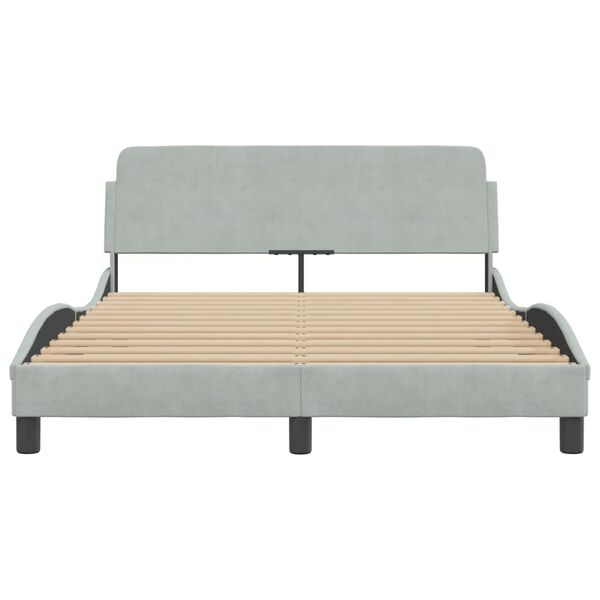 vidaXL Bed Frame "Dover" Light Grey 140x200 cm Velvet