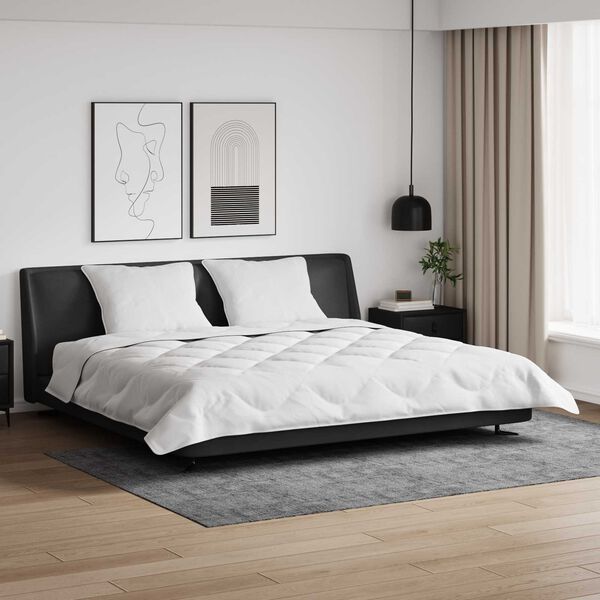 vidaXL Vinter Täcke med kudde 3 pcs Vit Mikrofiber