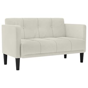 vidaXL Loveseat soffa creme 111 cm sammet