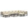 vidaXL Loungegrupp 10 delar med dynor antracit konstrotting