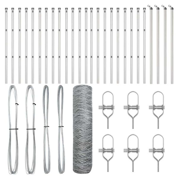 vidaXL St&auml;ngselstolpe Silver 50 x 0,5 m (50 mm n&auml;t) St&aring;l