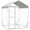 vidaXL Hundg&aring;rd med tak silver 2x2x2,5 m galvaniserat st&aring;l
