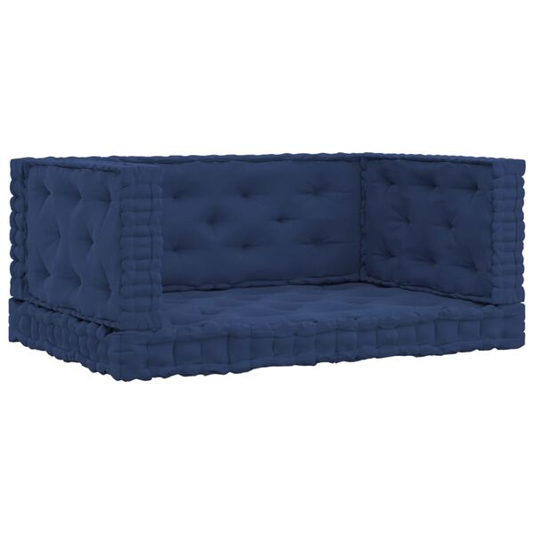 vidaXL Dynor till pallsoffa 4 st ljus marinbl&aring; bomull