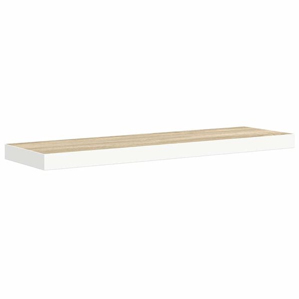 vidaXL Sv&auml;vande v&auml;gghylla ek och vit 90x23,5x3,8 cm MDF