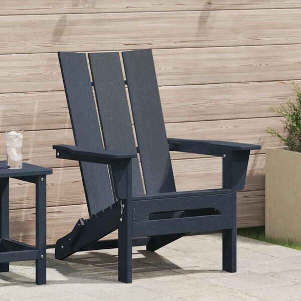 vidaXL Fällbar Adirondack Stol Marinblå 74.5 x 80.5 x 90cm HDPE