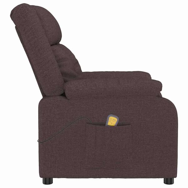 vidaXL Massagef&aring;t&ouml;lj Reclining M&ouml;rkbrun 82 x 93 x 96 cm tyg