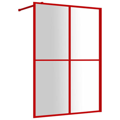 vidaXL Duschvägg med klart ESG-glas röd 140x195 cm