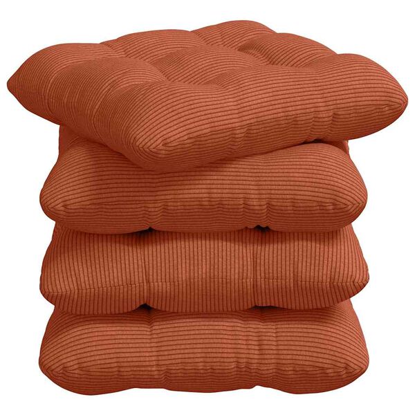vidaXL Sittkuddar 4 pcs Röd orange 45 x 45 cm Kordread tyg
