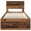 vidaXL Sängram med huvudgavel Gammalt trä 90 x 200 cm Konstruerat trä