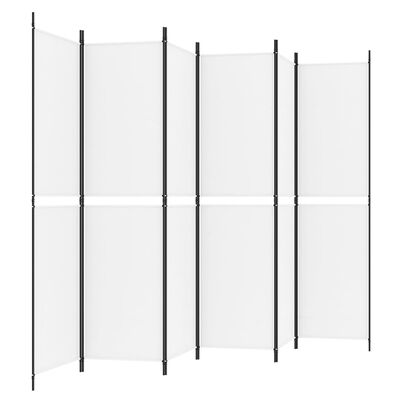 vidaXL Rumsavdelare 6 paneler vit 300x200 cm tyg