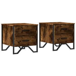 vidaXL S&auml;ngbord 2 st r&ouml;kf&auml;rgad ek 40x41x40 cm konstruerat tr&auml;