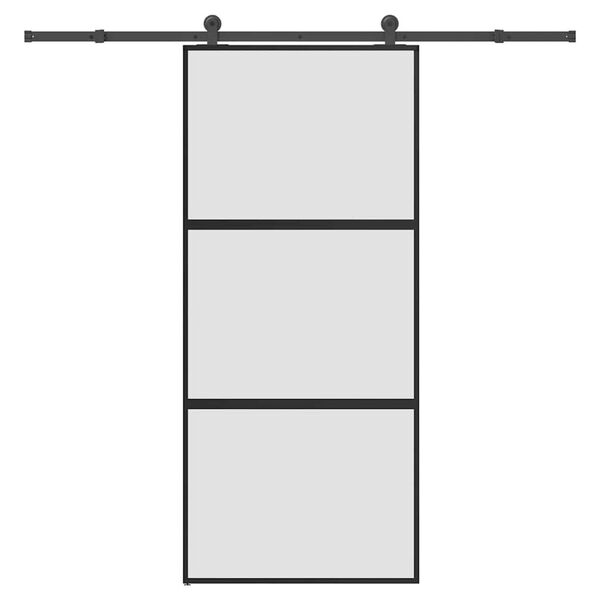 vidaXL Skjutd&ouml;rr med beslagset h&auml;rdat glas och aluminium 90x205 cm