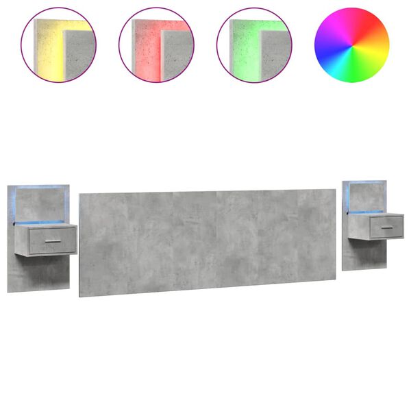 vidaXL S&auml;nggavel med l&aring;dor betonggr&aring; 240 cm konstruerat tr&auml;