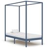 vidaXL S&auml;nghimmel utan madrass gr&aring; massivt tr&auml; 90x200 cm