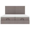vidaXL Ottoman s&auml;ngram med madrasser taupe 200x200 cm tyg