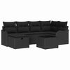 vidaXL Tr&auml;dg&aring;rdsoffset 7 st Poly rattan