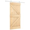 vidaXL Skjutd&ouml;rr Naturlig och vit 95 x 210 cm Massiv furutr&auml;d&ouml;rr