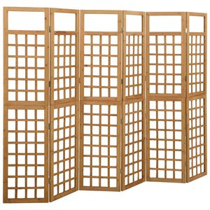 vidaXL Rumsavdelare/Spalj&eacute; 6 paneler massiv gran 242,5x180 cm