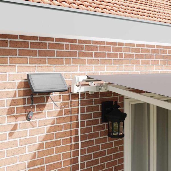 vidaXL Utf&auml;llbar markis Ljusgr&aring; 500 &times; 300 cm Tyger och St&aring;l