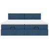 vidaXL Ottoman s&auml;ngram med madrasser bl&aring; 160x200 cm tyg