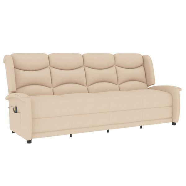 vidaXL Massagefåtölj 4-sits gräddvit tyg