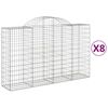 vidaXL Gabioner b&aring;gformade 8 st 200x50x120/140 cm galvaniserat j&auml;rn