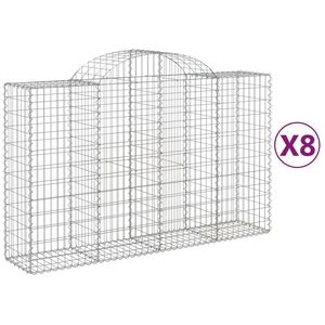 vidaXL Gabioner b&aring;gformade 8 st 200x50x120/140 cm galvaniserat j&auml;rn